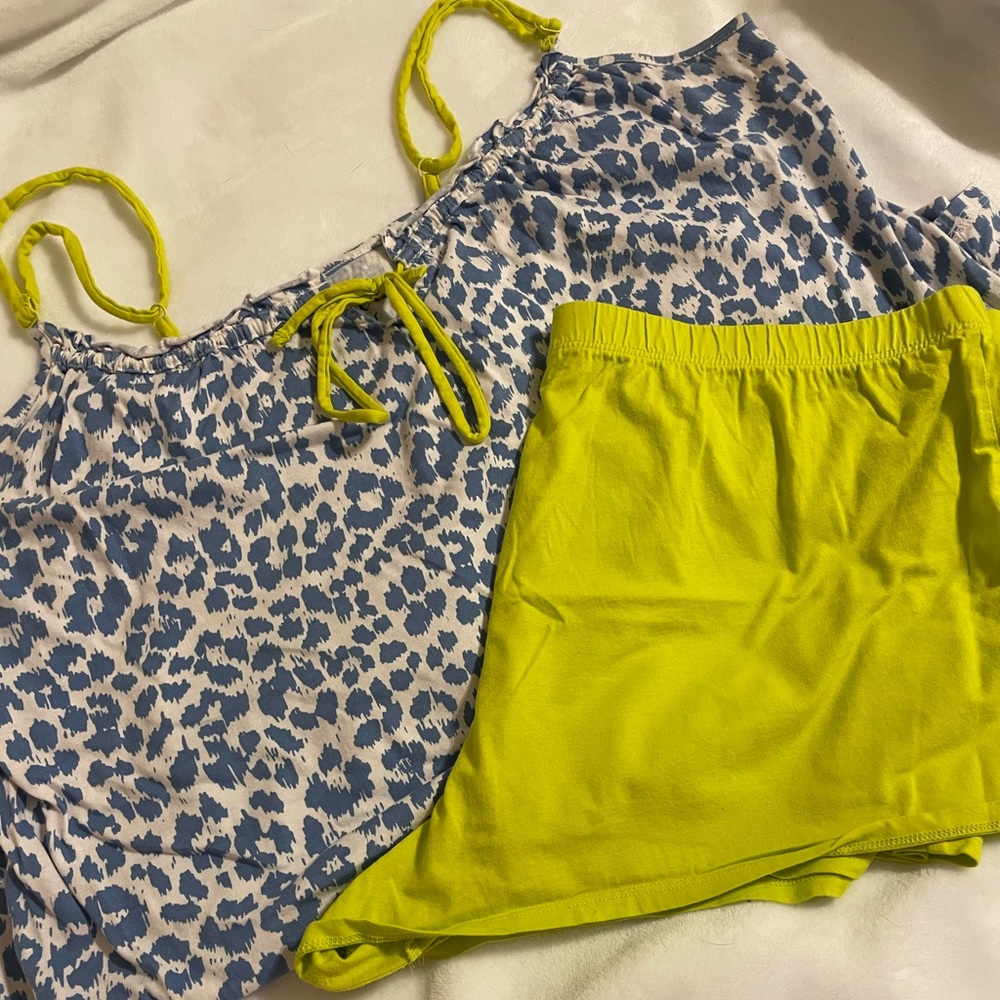 Matching sleep set.  Tank top and shorts.
